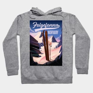 Folgefonna norway ski travel poster Hoodie